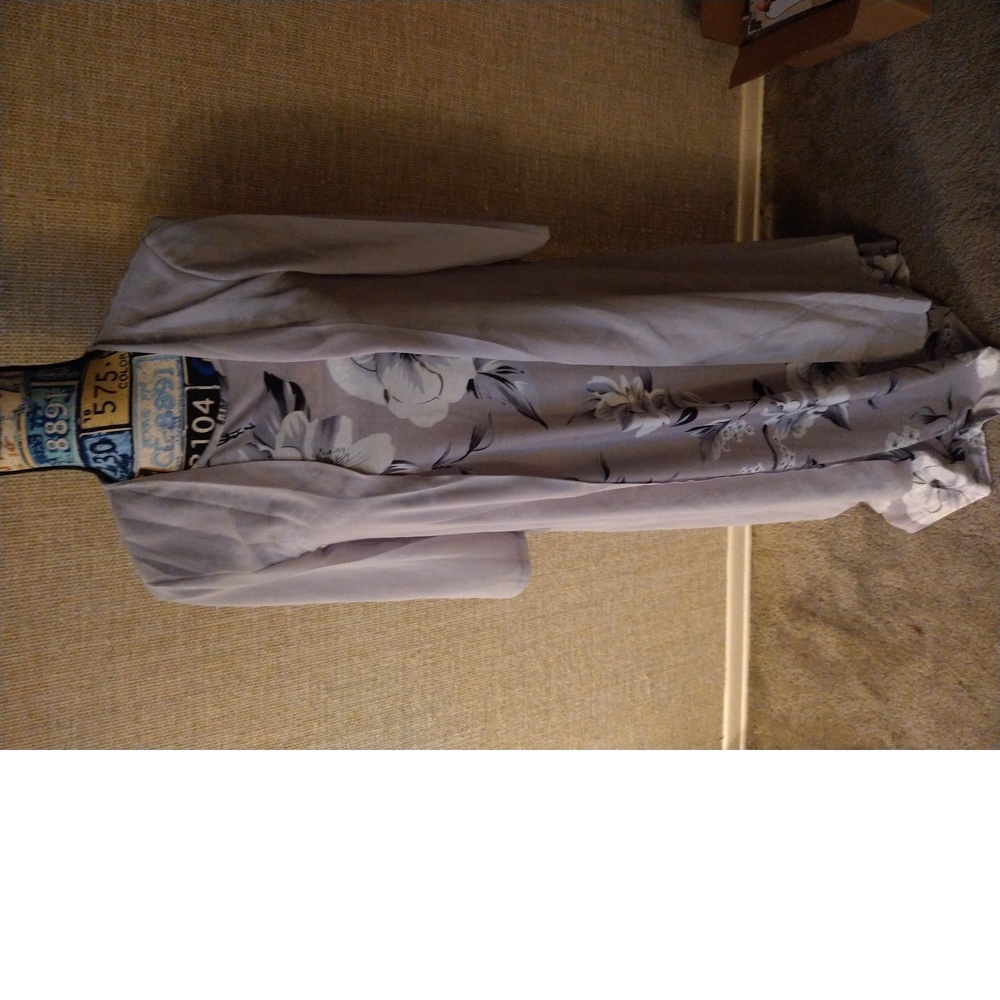 BNIP - HEKKA DRESS - SIZE S - GRAY WITH WHITE FLOWERS  DRESS W GRAY JACKET